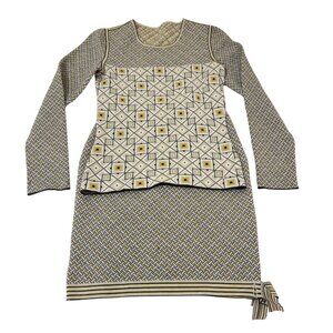Chanel Women's Black Yellow Knit Geometric Bow Fall/Winter 04A Size 42 US 8